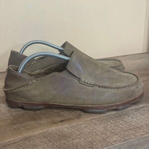 OluKai - Men's Moloa Leather Slip On Shoes Size M 10.5 US 43.5 EUR